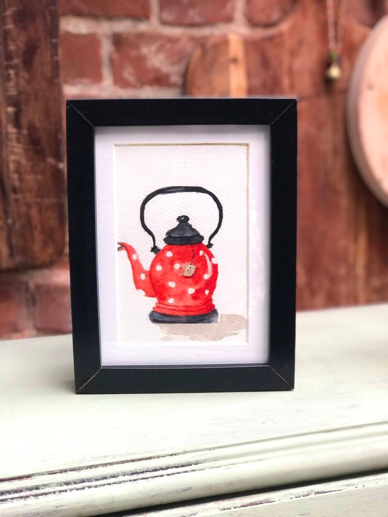 theepot aquarel ansichtkaart