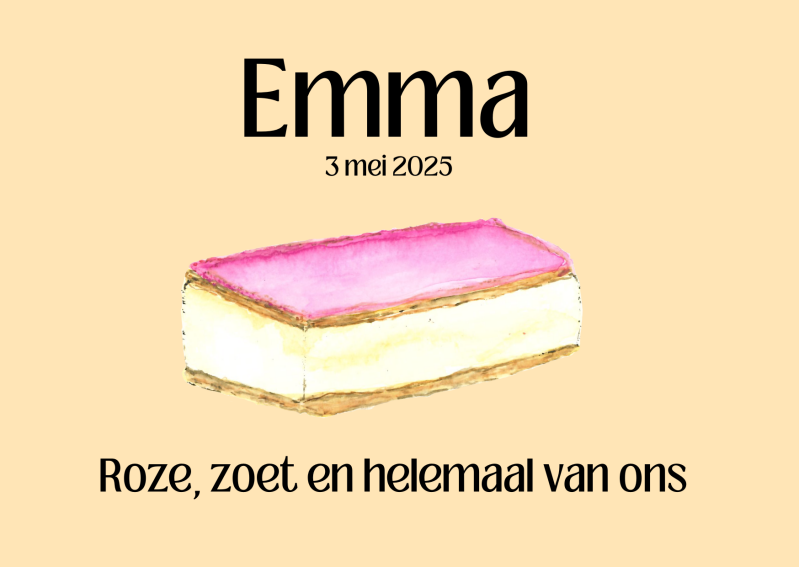 Geboortekaartje tompoes