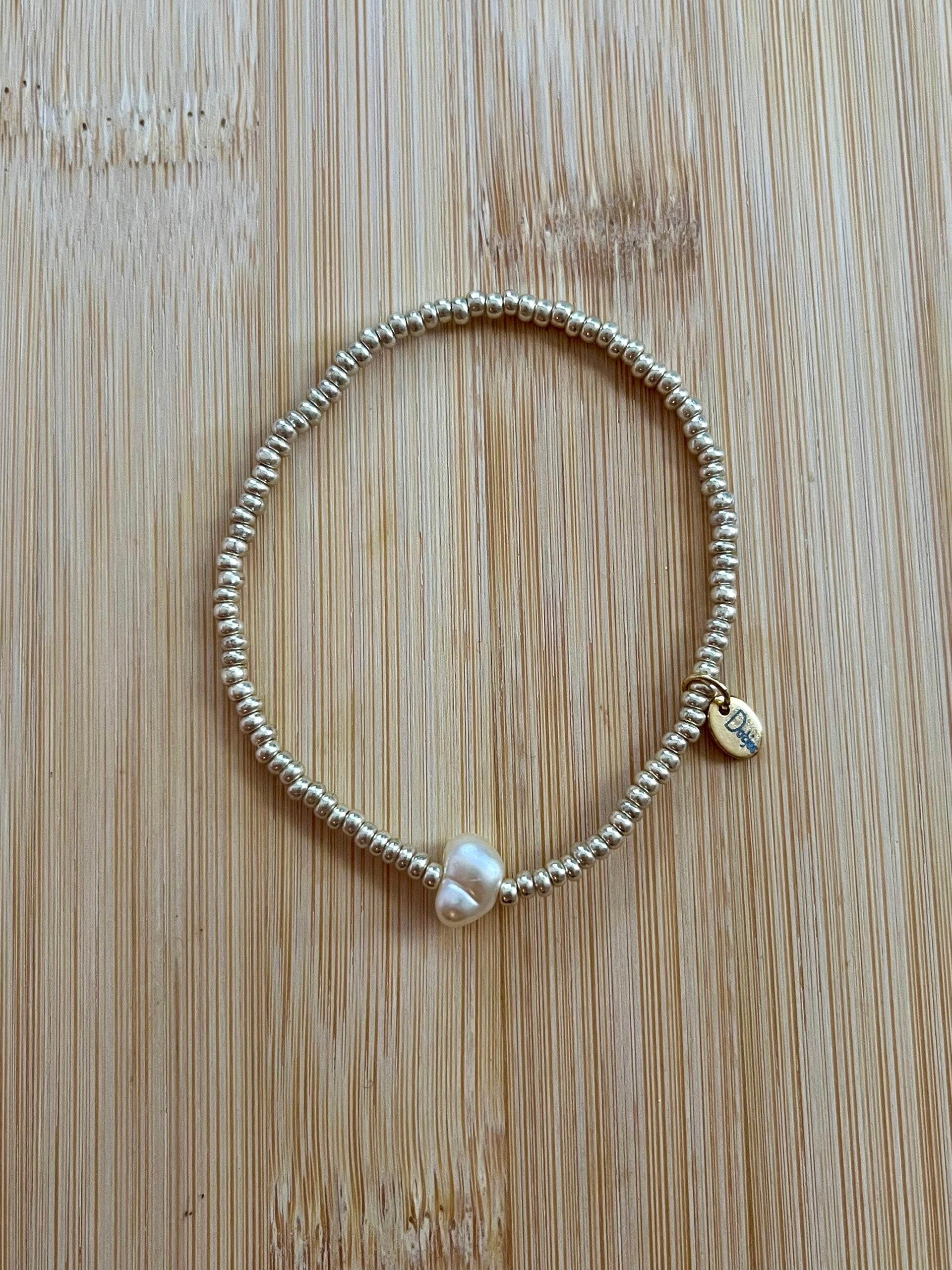 Kralenarmband Fijn Parel zilver