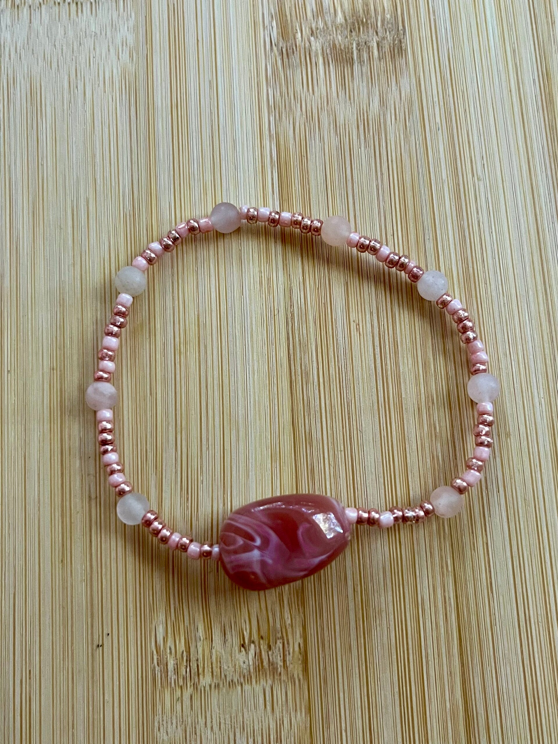 Kralenarmband Fijn Kraal rose/roze
