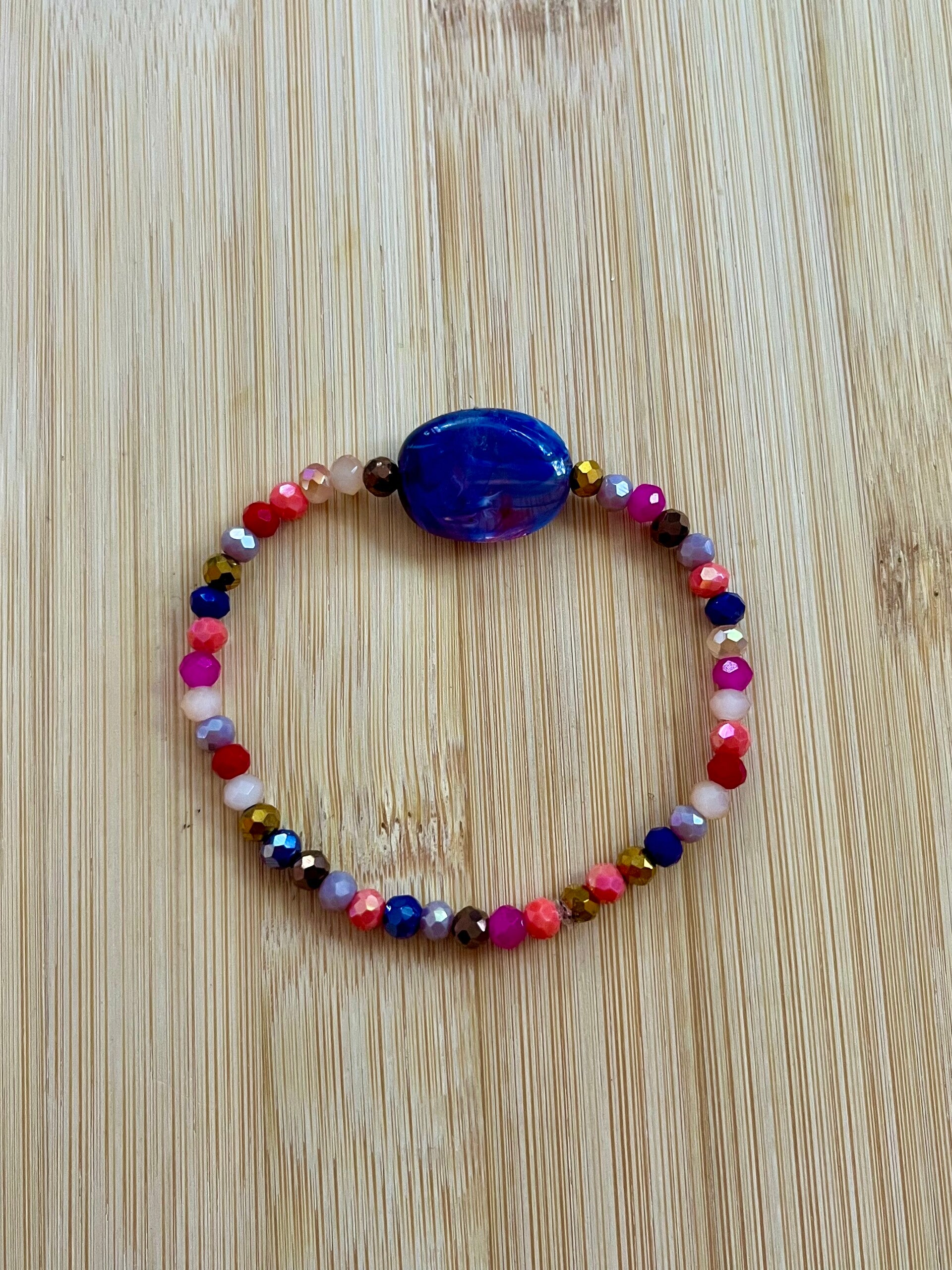 Kralenarmband Fijn Kraal blauw