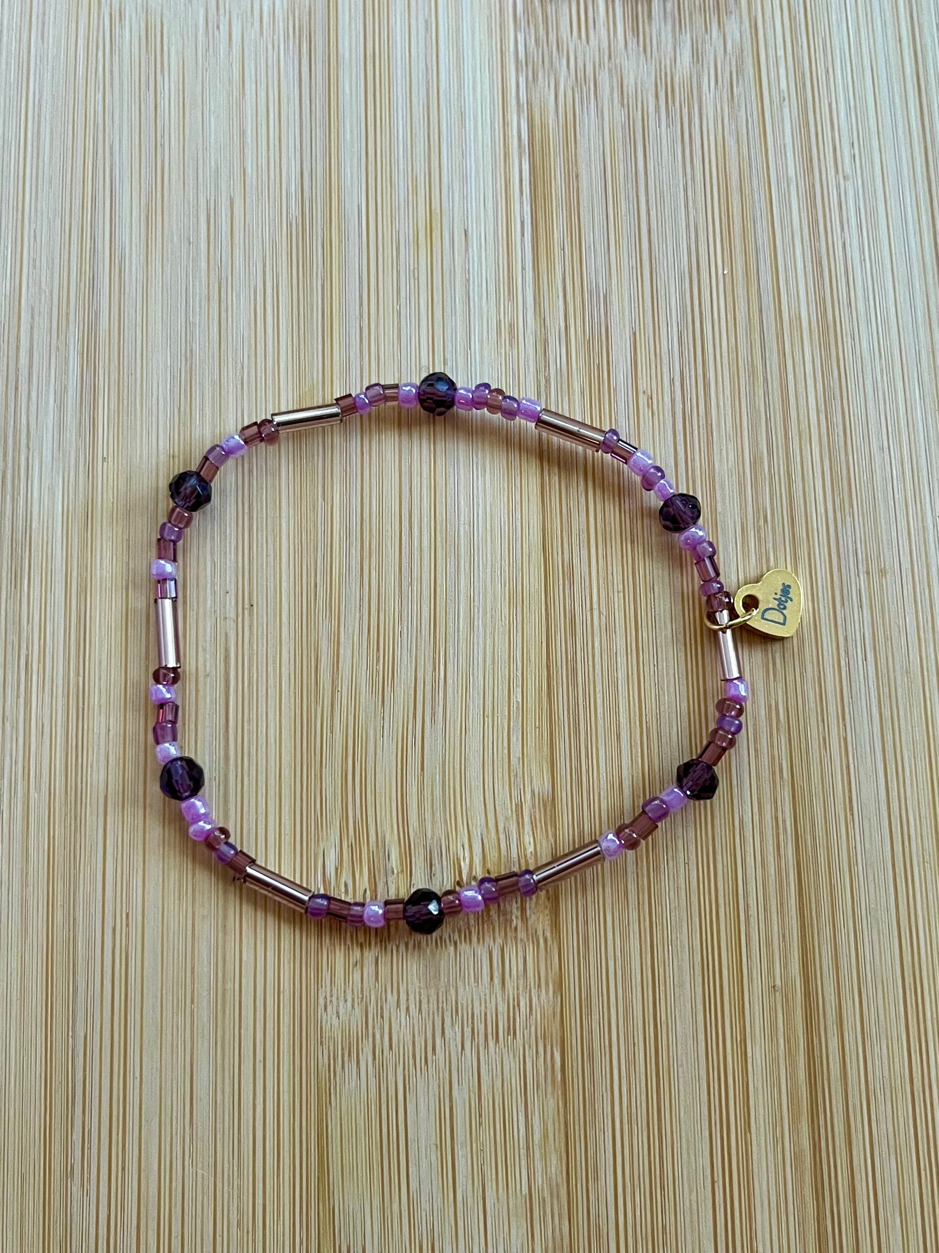 Kralenarmband Fijn paars