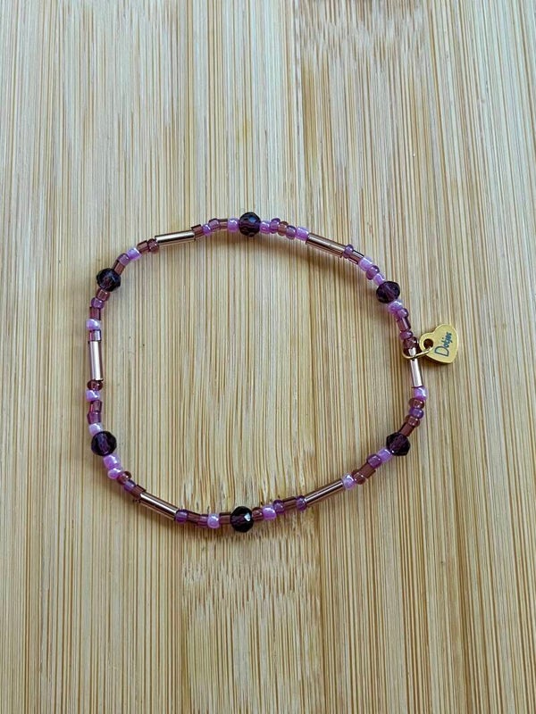 Kralenarmband Fijn paars