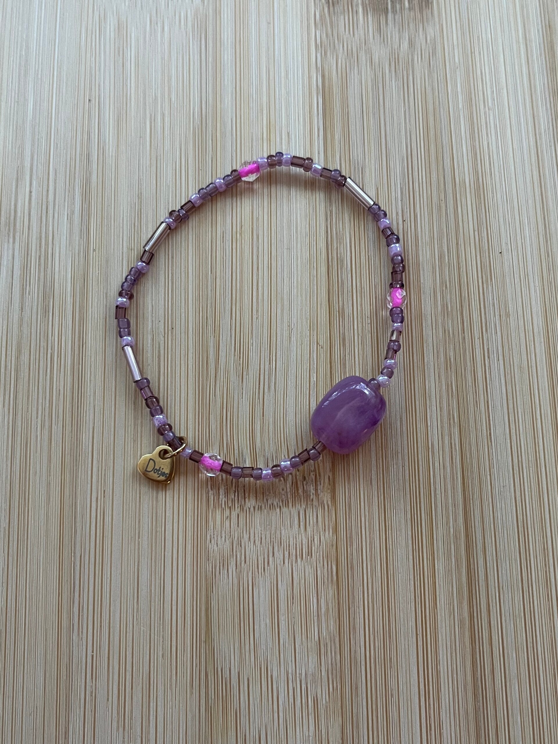 Kralenarmband Fijn Kraal paars