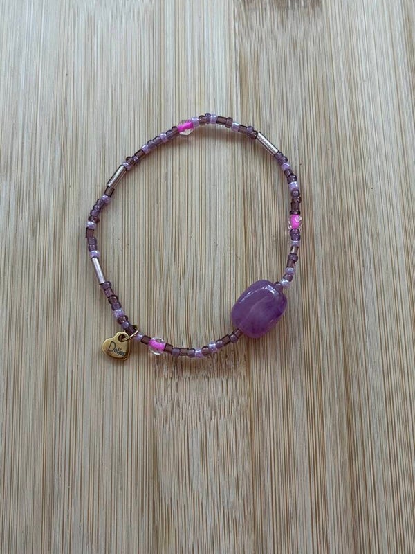 Kralenarmband Fijn Kraal paars