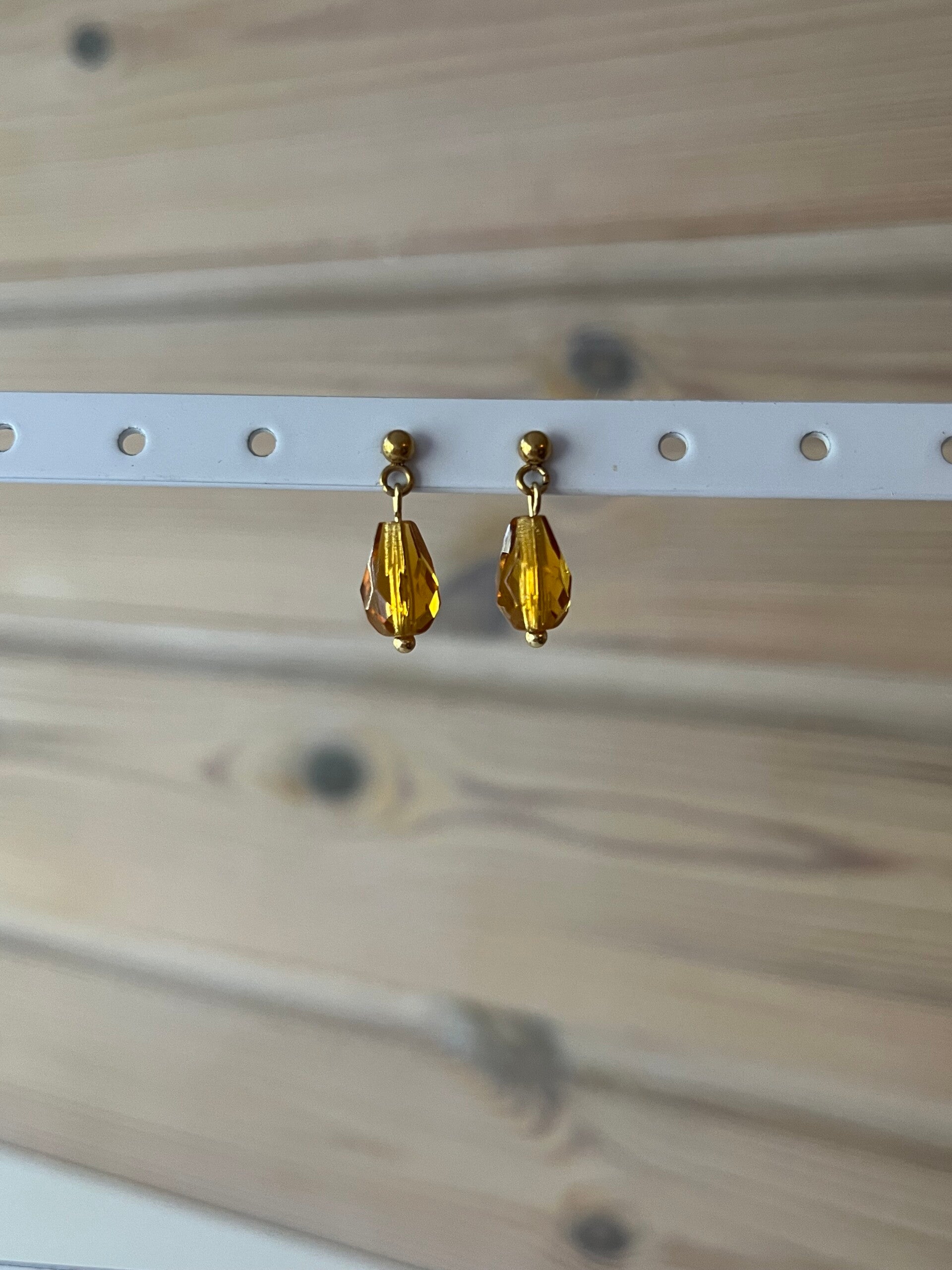 Oorsteker Klein Glassteen Ovaal bruin