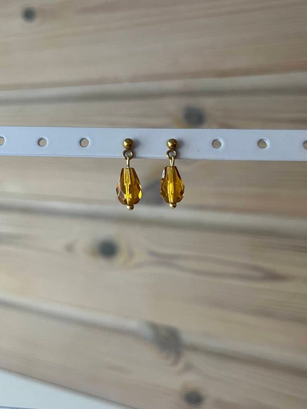 Oorsteker Klein Glassteen Ovaal bruin