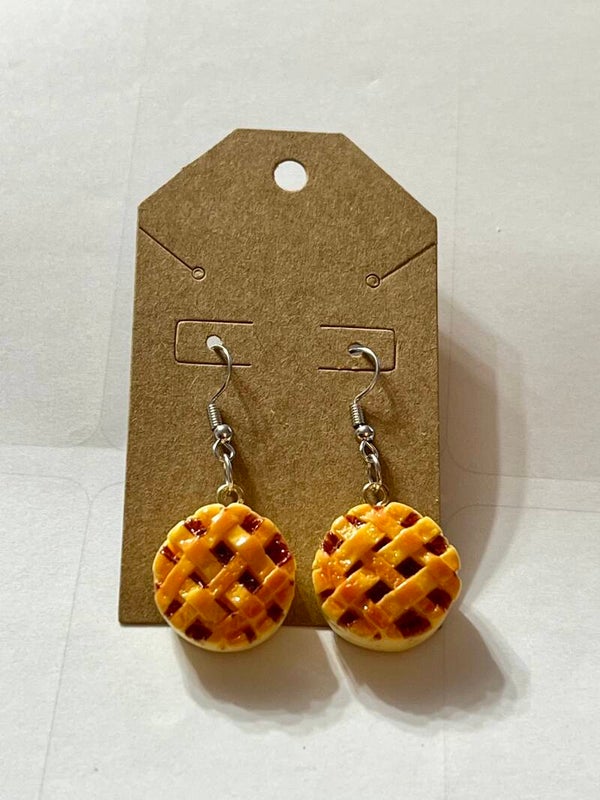 Pretzel , pie and crescent roll earrings