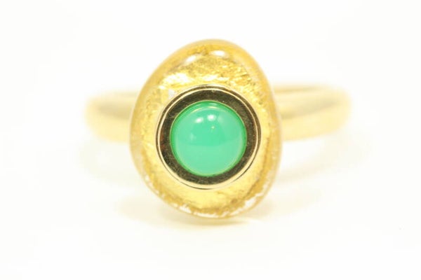 9 Karaat Ring (Chrysopraas Nmr-01) ø11.5