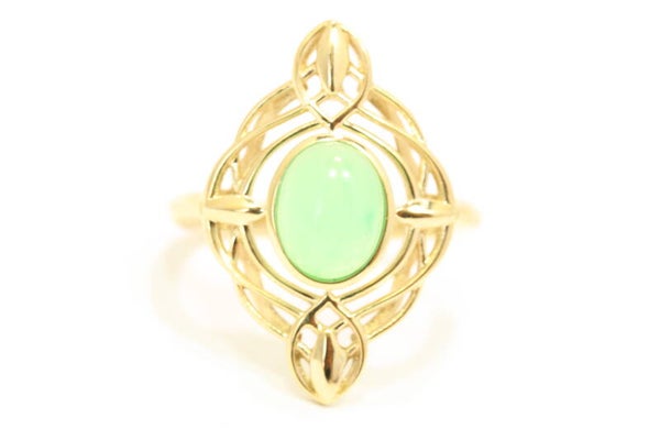 9 Karaat Ring (Chrysopraas Nmr-02)