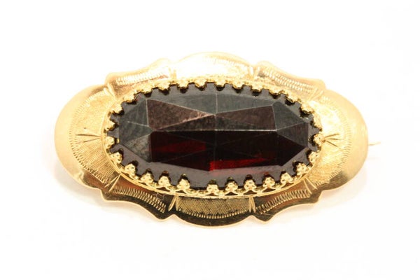 Gouden Broche (Granaat Nmr-01)