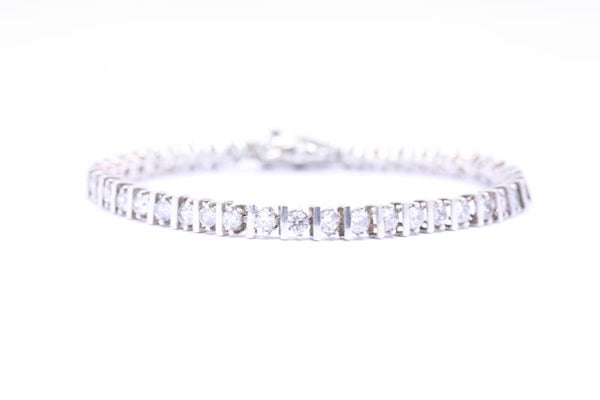 Zilveren Armband (Zirkonia's Nmr-12)