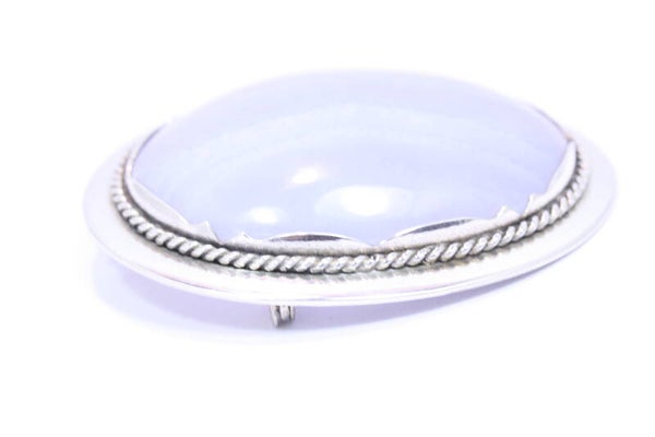 Zilveren Broche (Blue Lace Agaat)