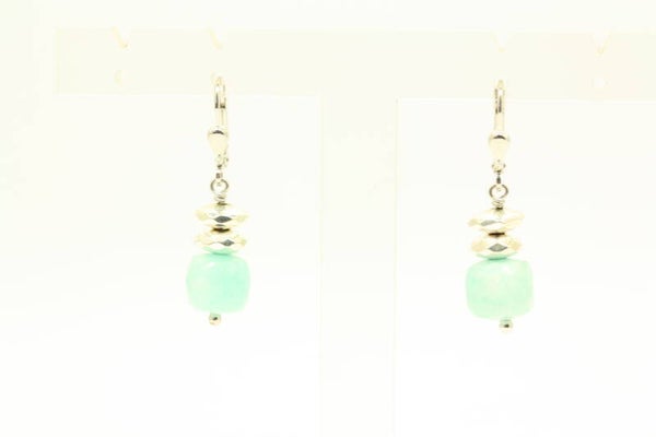 Zilveren Oorbellen (Amazoniet Nmr-01)