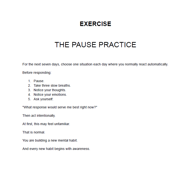 The Inner Reset Method Practical Exercises