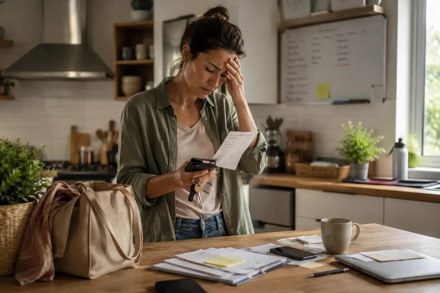 Woman emotionally overwhelmed by daily responsibilities and mental overload
