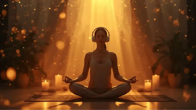 guided meditation podcast listening with headphones – ZenSoulSpirits