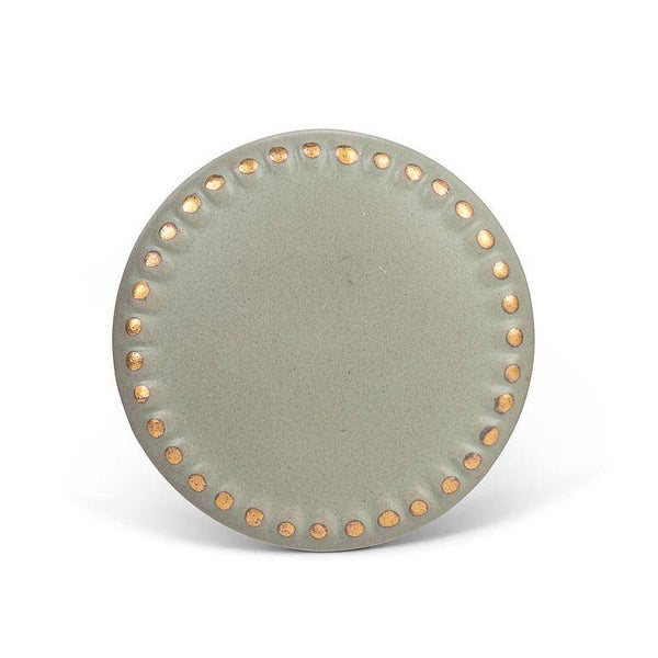 Bouton Vert Sauge mat Or