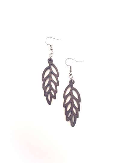 Boucle d'oreille Blé fini Noyer Américain