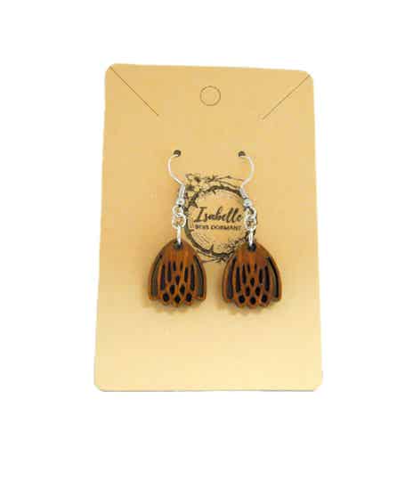 Boucle d'oreille Tulipe Noyer Américain