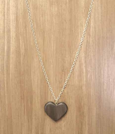 Collier long Coeur de Bois