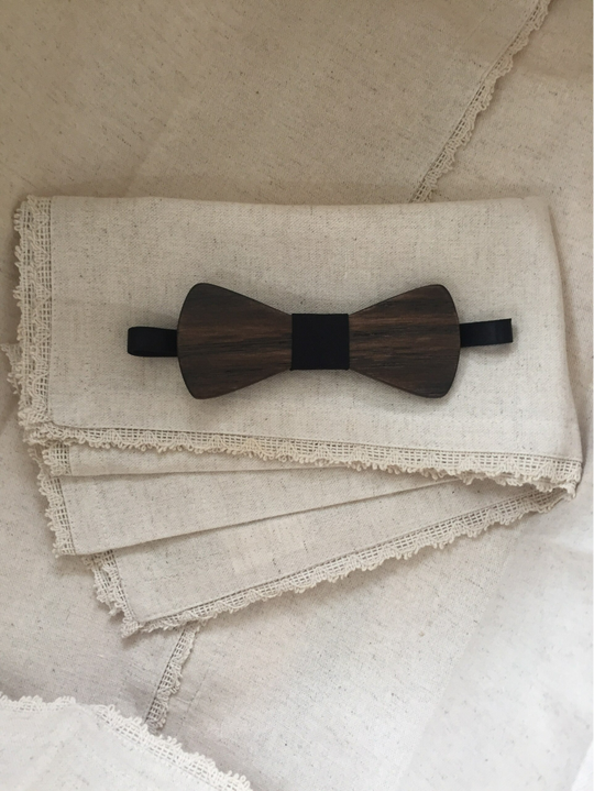 Noeud Papillon en Bois fini Noyer Noir Adulte