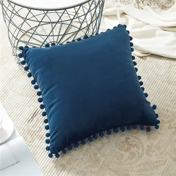 Coussin pompon Marine