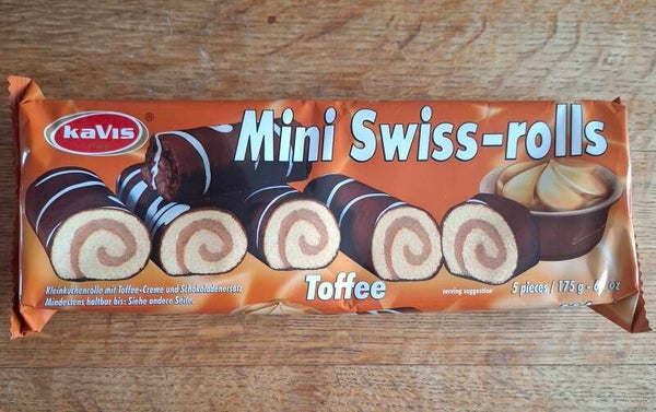 Mini swiss rolls caramel