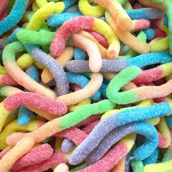 Vers acidulés aux fruits 100gr ref 29