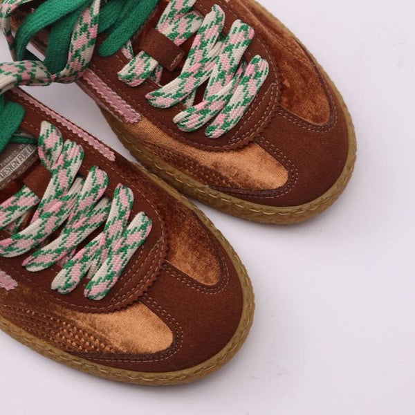 PURAAI bronze velvet sneaker