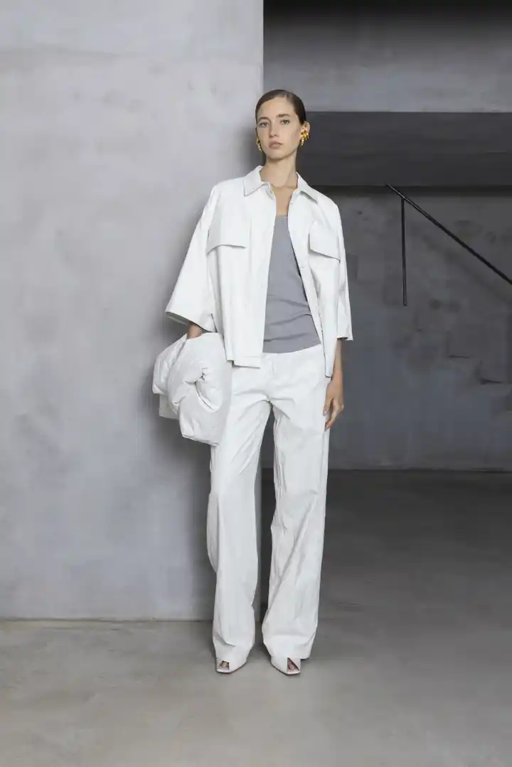 NUDE blouse vegan leather white