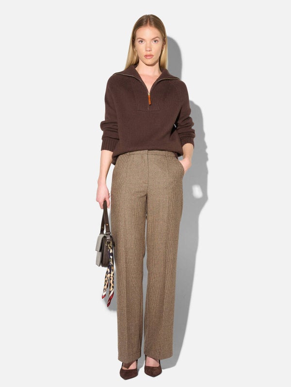 JANICE yonas half-zip knit brown