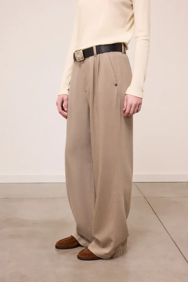 OTTOD'AME pleated jeans taupe