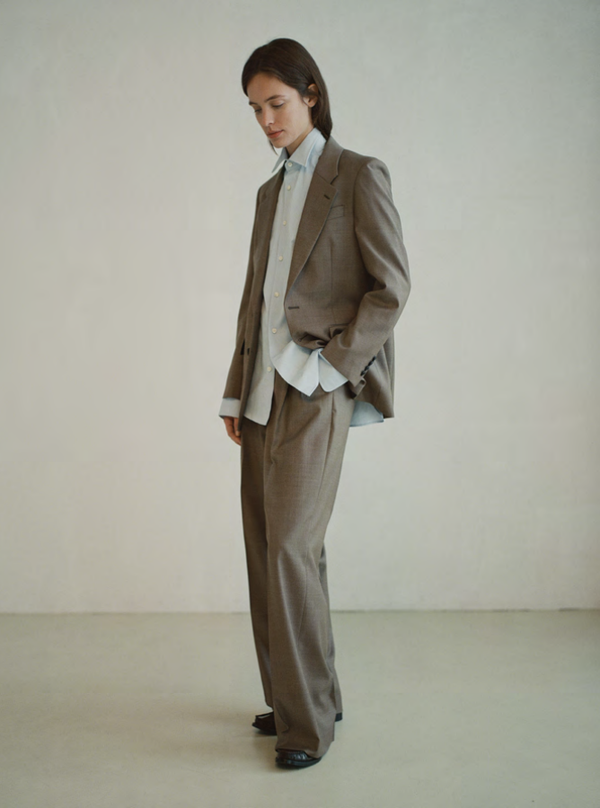 HERMAN pleated pants brown melange