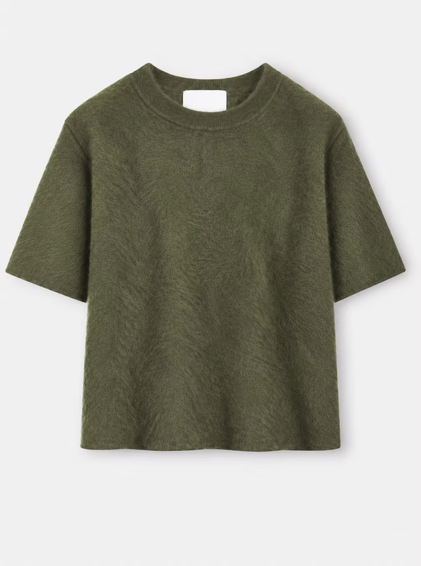 L'AME DE JULIE joya brushed cashmere moss green