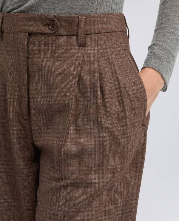 ASPESI pantalon check brown