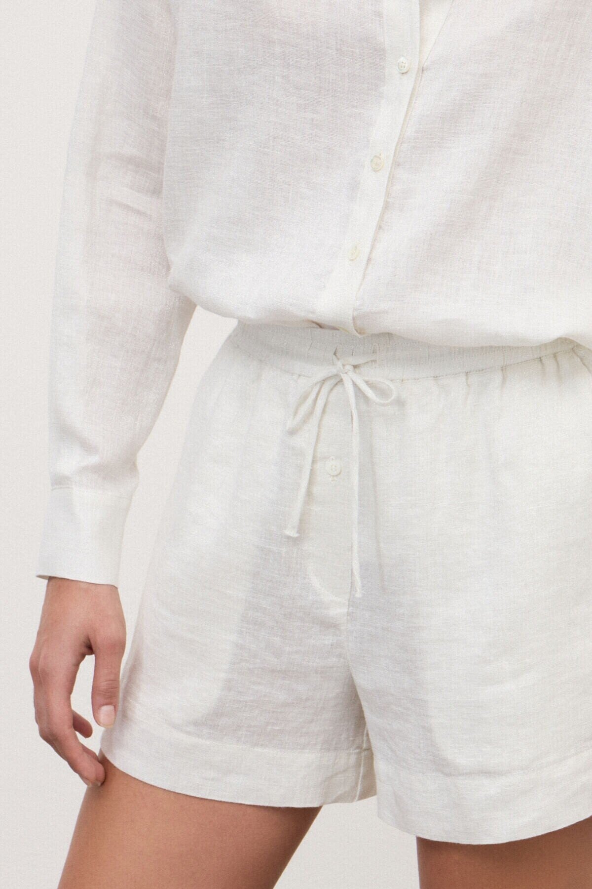 OTTOD'AME linen short bianco