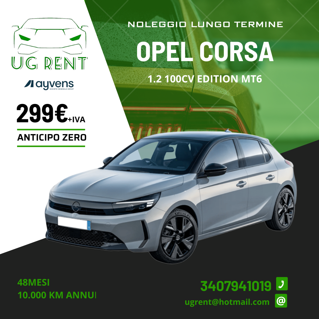 Auto a noleggio lungo termine a Salerno con UG Rent