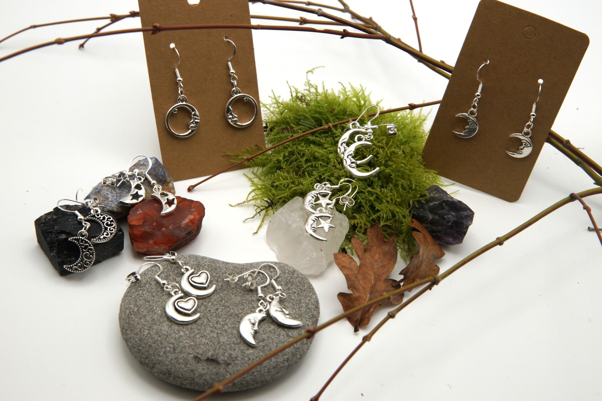 Earrings, Mixed Moon