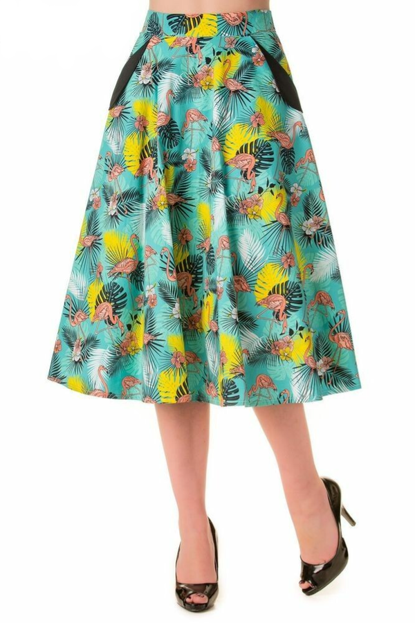 Banned Wonderlust Tropical Flamingo skirt