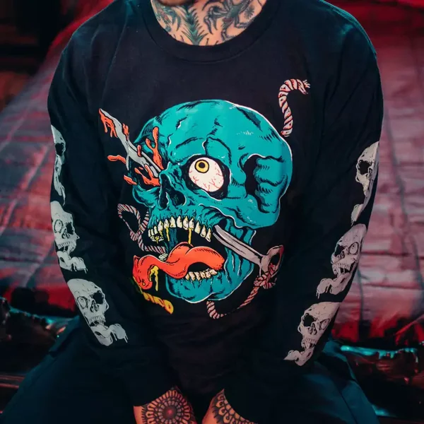 BLOOD SKULL LONGSLEEVE TEE