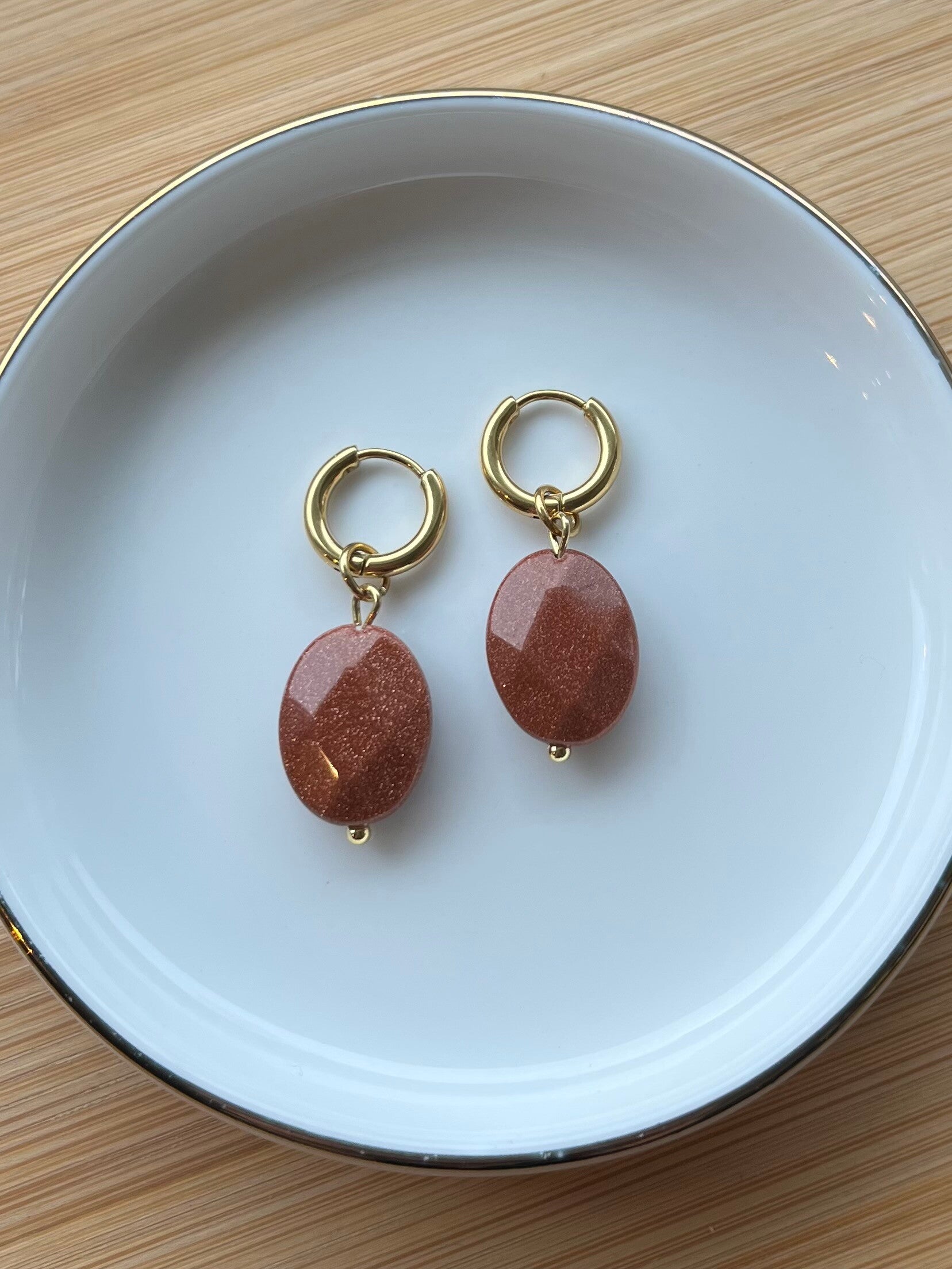 Oorbellen glitter kraal