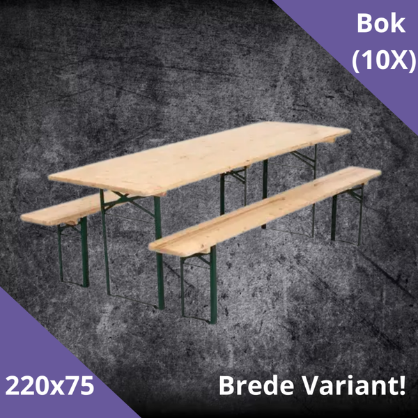 Bierbanken set (10x) 220x75cm