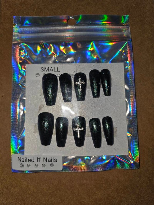 Dark Green Glitter Cross