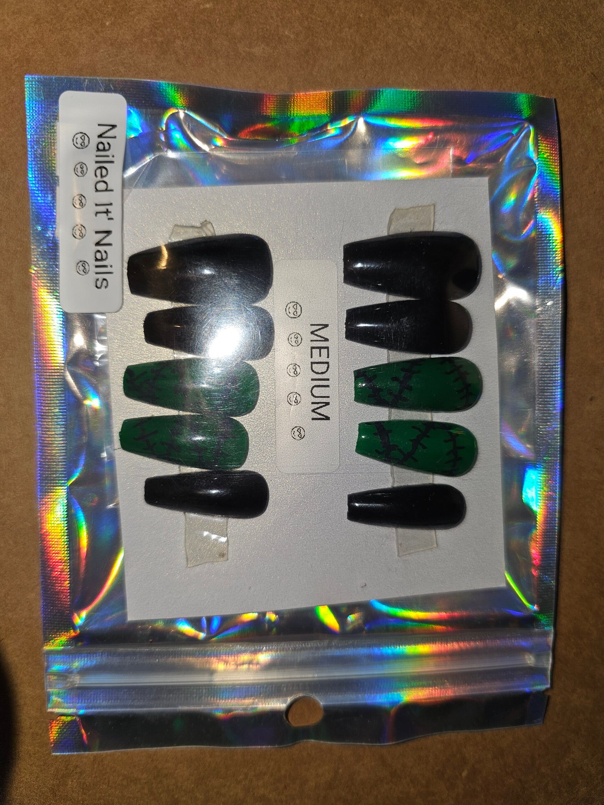 Black & Green Marble Nails