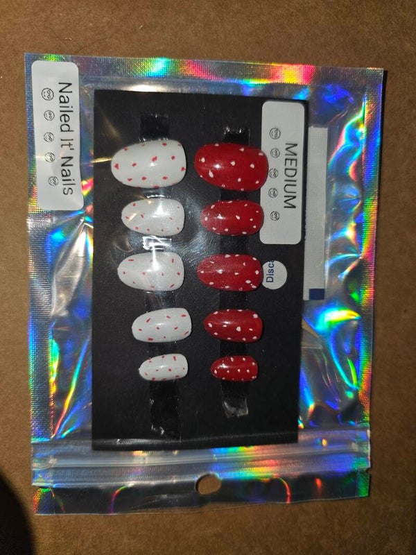 Red & White Polka Dot Nails