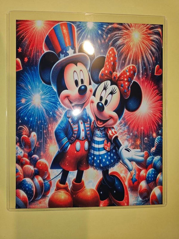 🎆 4th of July Mickey & Minnie Metal Sign