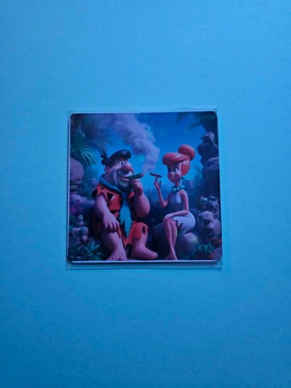 **Smokin’ It Up Wilma & Fred Magnet 🪨🔥**