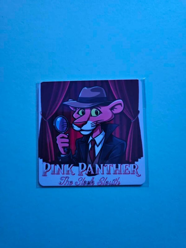 💗 Pink Panther: The Sleek Sleuth 3"x3" Magnet**