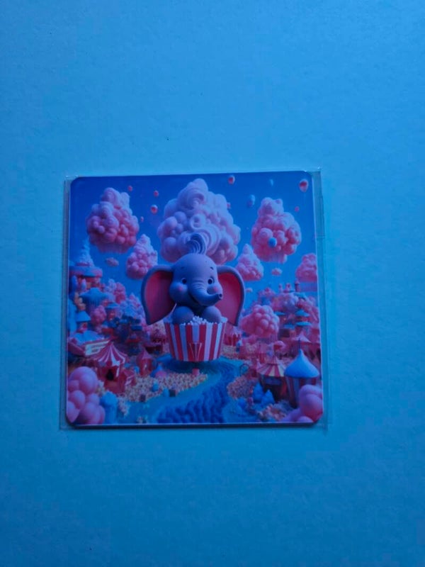 **🎪 Flying Dumbo 3"x3" Magnet**